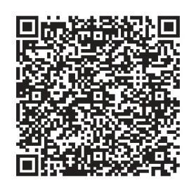 Codice QR nero su sfondo bianco con piccoli quadrati agli angoli per il posizionamento