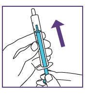 Siringa preriempita blu tenuta da una mano, con una goccia all