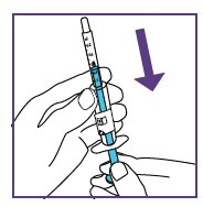 Mano che afferra una penna per iniezione con l