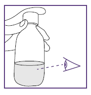 Flacone spray con erogatore e getto nebulizzato diretto verso l