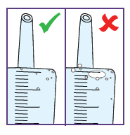 Siringhe illustrate a confronto con bolle d