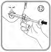 Mano che afferra una siringa preriempita con ago rivolto verso l