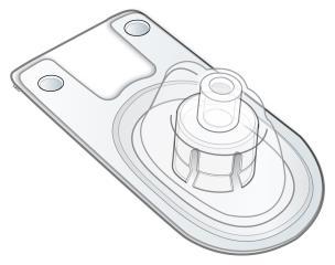 Cerotto medicinale con rilascio controllato del farmaco composto da serbatoio e adesivo circolare trasparente