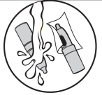 Fiala di vetro con ago e protezione, accanto un batuffolo di cotone e una goccia di liquido che cade