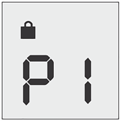 Dispositivo medico con display digitale che mostra il numero 9 e simbolo di blocco superiore