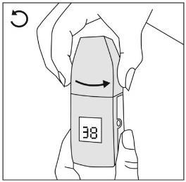Dispositivo autoiniettante grigio con display numerico