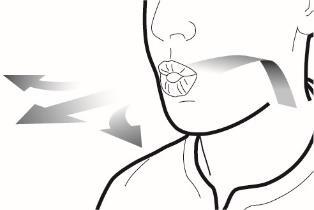 Profilo del viso con frecce che indicano la direzione di rotazione della testa e apertura della bocca