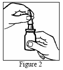 Mani che tengono e manipolano un flaconcino di vetro con un tappo superiore e un anello di plastica attorno al collo