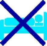 Segno di divieto con una croce blu su sfondo bianco che indica l