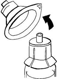 Adattatore cilindrico con una freccia curva che indica il movimento di inserimento su un altro componente cilindrico