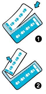 Strisce di plastica blu con frecce bianche e cerchi aperti mostrano l