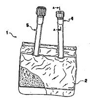 Disegno schematico di iniezione sottocutanea con ago smussato inserito nel tessuto e indicazioni numeriche 1-5