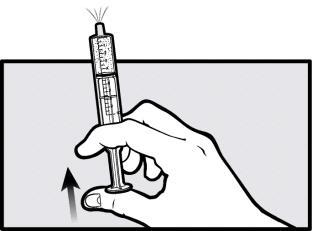 Mano che tiene una siringa preriempita con ago rivolto verso l