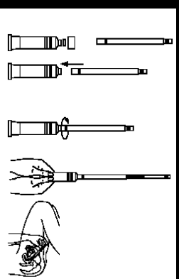 Siringa schematica con ago, diverse fasi di preparazione e iniezione sottocutanea, dettaglio del pizzicamento della pelle