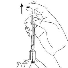 Mano che tiene una siringa con ago rivolto verso l