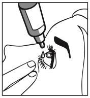 Mano che applica collirio nell