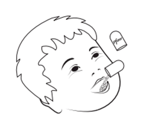 Profilo di una testa umana con una crema o pomata applicata sulle labbra e un tubetto di prodotto in alto a destra