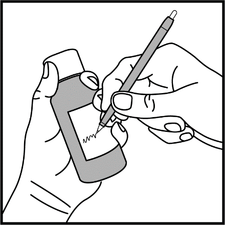 Mano che tiene una fiala medicinale e una siringa per l