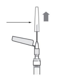 Siringa preriempita con ago rivolto verso l