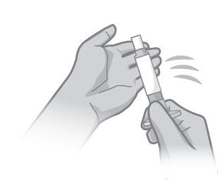 Mano che tiene un autoiniettore premendo il pulsante per l