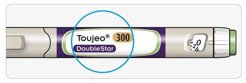Penna per insulina Toujeo DoubleStar con indicatore a 0 unit&agrave; evidenziato da un cerchio azzurro