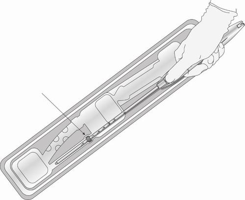 Penna autoiniettabile con ago visibile e meccanismo di dosaggio numerato all