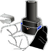 Dispositivo medico impiantabile con elettrodi a contatto con il nervo e un cilindro nero superiore