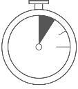 Cronometro circolare con lancetta che indica circa 7 minuti e mezzo tempo di misurazione