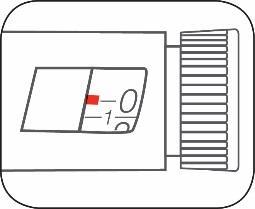 Penna iniettabile con scala graduata numerica da 0 a 10 e stantuffo a destra