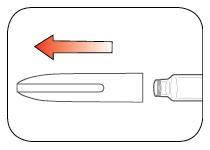 Freccia rossa che indica la direzione di inserimento dell