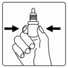 Mano che afferra un dispositivo medico bianco con un