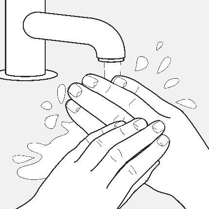 Mani sotto il rubinetto con acqua corrente che scorre sulle dita e sul palmo delle mani igiene e pulizia