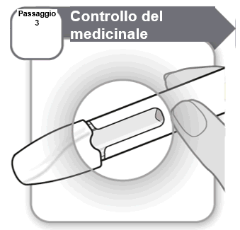 Dispositivo medico con cilindro e pistone parzialmente inserito in un tappo di gomma circolare trasparente
