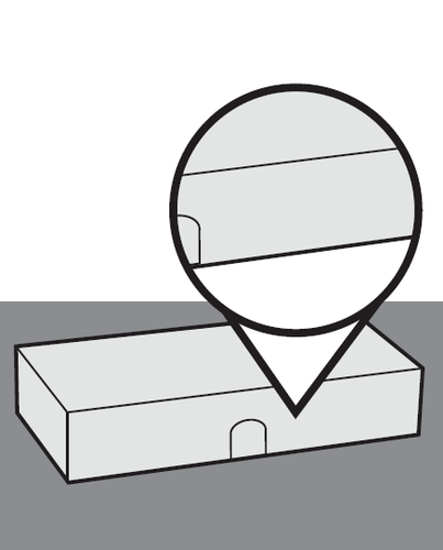 Ingrediente farmaceutico in polvere bianca contenuto in un contenitore rettangolare grigio con un puntatore circolare che indica il livello