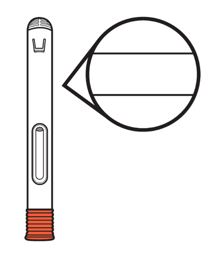 Test di gravidanza con indicatore di risultato e area di controllo visibile su sfondo bianco