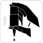 Mano che tiene una penna per insulina con una goccia che fuoriesce dalla punta verso l