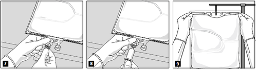 Preparazione della pelle con salviette disinfettanti seguita da applicazione di un cerotto trasparente sulla zona di iniezione