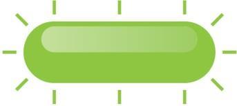 Capsula oblunga verde brillante con raggi luminosi che emanano dalla sua superficie