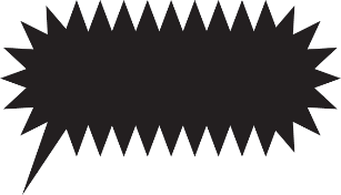 Esplosione a forma di stella con contorno nero frastagliato su sfondo bianco