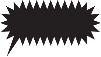 Esplosione a forma di stella nera con punte acuminate rivolte verso l