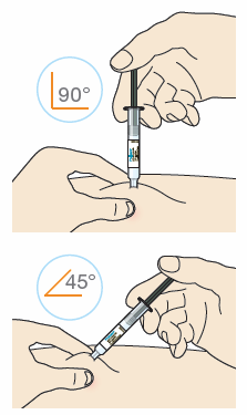 Mano che tiene una siringa preriempita con l