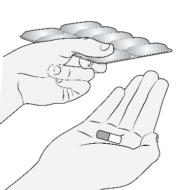 Mano che tiene una compressa bianca e grigia mentre l