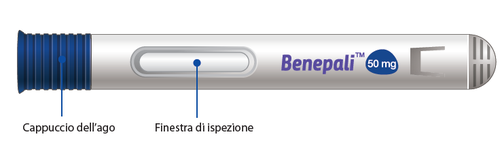 Penna precompilata BenePali 50mg con cappuccio dell