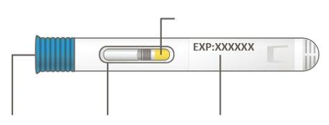 Test di gravidanza con risultato positivo mostrante due linee colorate e indicazione della data di scadenza EXP:XXXXXX