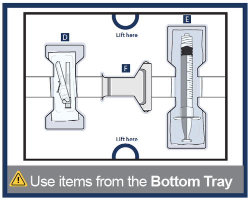 Siringa preriempita con stantuffo visibile all