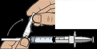 Mano che afferra una siringa con ago inserito, evidenziando la posizione corretta per l