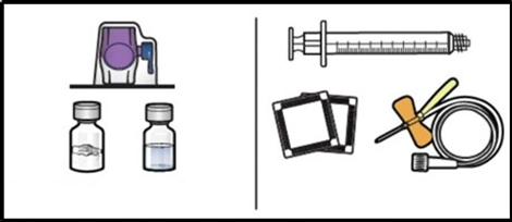 Dispositivo di infusione, fiale di medicinale, componenti di connessione e set di tubi con connettore a croce per terapia infusionale