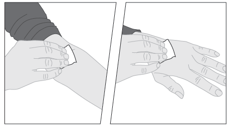 Mani che preparano un batuffolo di cotone imbevuto di disinfettante per la pulizia della pelle prima di un