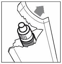 Connettore bianco e nero con guarnizione inserito in un tubo trasparente con freccia direzionale