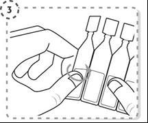Mano che afferra e ruota un anello su un flaconcino di vetro insieme ad altri tre flaconi simili disposti in fila